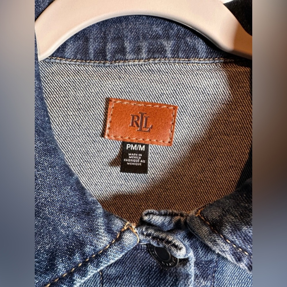 Lauren Womens Ralph Lauren Navy Pocketed Distressed Patchwork Boxy
Button Up Den - Picture 5 of 10